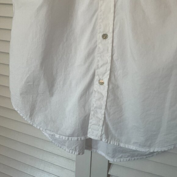AMO Ruth Sleeveless Shirt white buttondown small women cotton - Picture 4 of 11